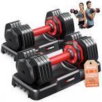 Adjustable Dumbbells Set 5-25LB for Home Gym