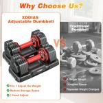 Adjustable Dumbbells Set 5-25LB for Home Gym