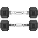 5 lb Rubber Coated Hex Dumbbells - Pair