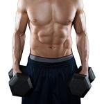 5 lb Rubber Coated Hex Dumbbells - Pair