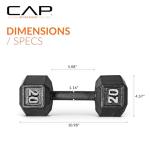 CAP Barbell 20 lb Cast Iron Hex Dumbbells Pair