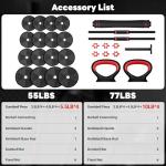 GOIMU 4-in-1 Adjustable Dumbbell Set 55/77lbs
