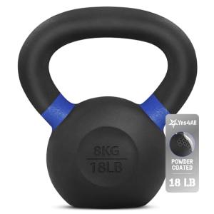 Yes4All 8 KG Cast Iron Kettlebell - Dark Blue