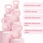 Pink 15LB Kettlebell Set for Home Gym