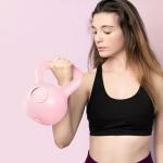 Pink 15LB Kettlebell Set for Home Gym