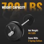 7Ft Olympic Barbell - 700lbs Capacity Strength Training