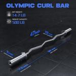 47" Olympic EZ Curl Bar for Weightlifting and Strength