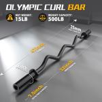 47" Olympic EZ Curl Bar for Home Gym