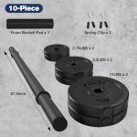 DERACY Adjustable 43lbs Barbell Weight Set