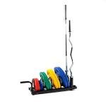 Barbell Bumper Plate Rack with Wheels and Handle