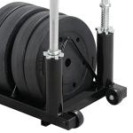 Barbell Bumper Plate Rack with Wheels and Handle