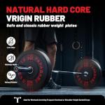 PAPABABE 45lb Olympic Rubber Bumper Plates Pair