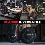 PAPABABE 45lb Olympic Rubber Bumper Plates Pair