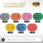 AMGYM Olympic Colored Bumper Plates Set, 410LB