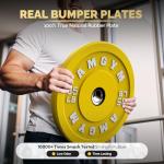 AMGYM Olympic Colored Bumper Plates Set, 410LB