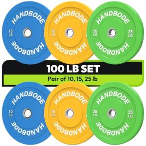 100LB Colored Rubber Olympic Bumper Plates