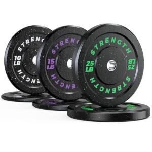 GIKPAL 100LBS Rubber Olympic Weight Plate Set