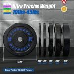 GIKPAL 100LBS Rubber Olympic Weight Plate Set