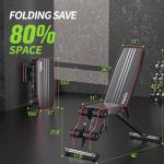 FitinOne Foldable Adjustable Weight Bench for Workouts
