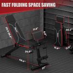 GIKPAL Adjustable Folding Weight Bench for Home Gym