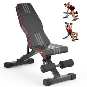 OUNUO Heavy-Duty Adjustable Weight Bench for Home Gym