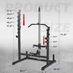 Adjustable Power Rack with LAT Pulldown System