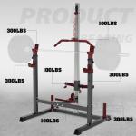 Adjustable Power Rack with LAT Pulldown System
