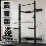 RitFit Wall Mounted Folding Squat Rack - Space Saver