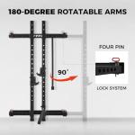 RitFit Wall Mounted Folding Squat Rack - Space Saver
