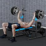 JX FITNESS Adjustable Weight Bench and Squat Rack Set
