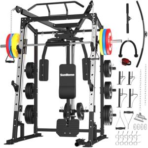 SunHome 2000LBS Smith Machine and Power Cage