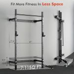 Mikolo Folding Wall Mount Squat Rack with Pull Up Bar