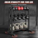 Heavy-Duty 3-Tier Dumbbell Rack for Home Gym