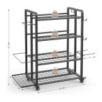 Adjustable 4-Tier Dumbbell Rack with Wheels