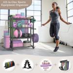 Adjustable 4-Tier Dumbbell Rack with Wheels