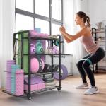 Adjustable 4-Tier Dumbbell Rack with Wheels