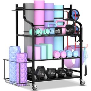 Mythinglogic Home Gym Workout Equipment Organizer Rack
