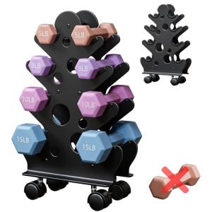 Dumbbell Rack Stand with Wheels for Home Gym