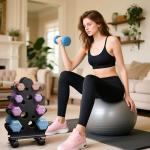 Dumbbell Rack Stand with Wheels for Home Gym