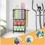 Compact Dumbbell Rack with Yoga Mat Storage Wheels