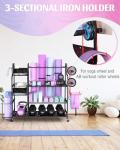 Mythinglogic Dumbbell Rack with Wheels and Hooks