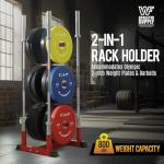 Olympic Weight Plate Rack with Barbell Holders
