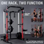 Mikolo 2000LB Power Rack with Dual Pulley System