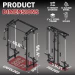 Mikolo Wall Mounted Folding Squat Rack with Cables