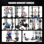 Smith Machine Power Cage with Adjustable Curl Bench