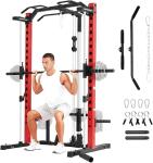 Multifunctional Smith Machine Power Rack for Home Gym
