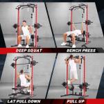 Multifunctional Smith Machine Power Rack for Home Gym