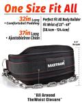 MAXRANK Dip Belt with Chain for Weightlifting