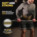 Genuine Leather Weight Lifting Belt - Green