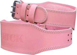Jaffick Women's 4" Pink Leather Weightlifting Belt